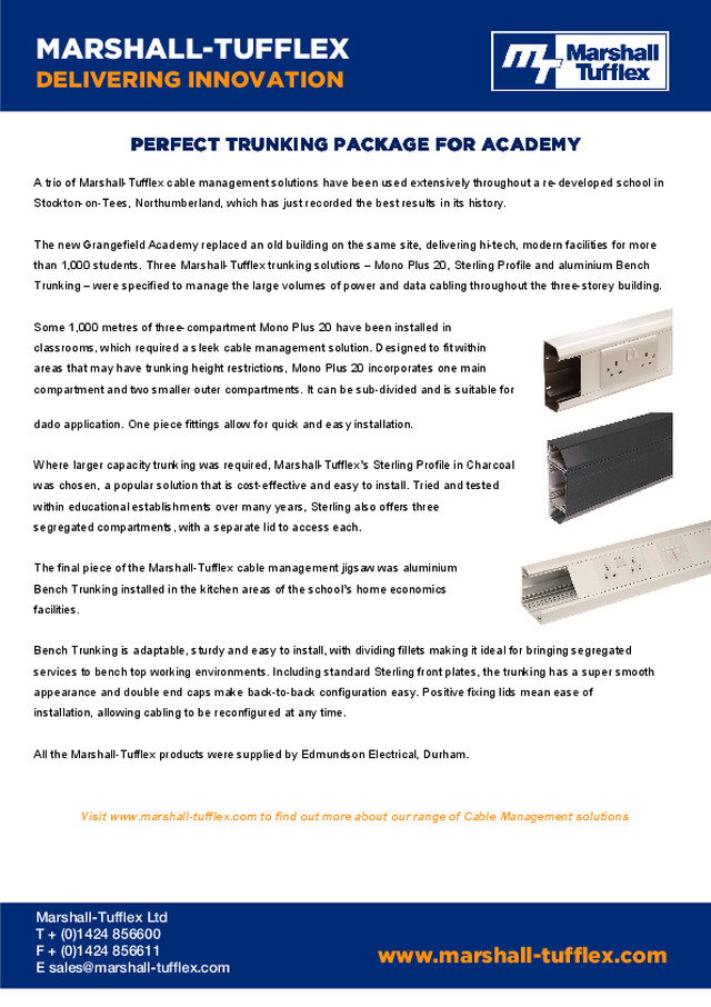 Perfect Trunking Package for Grangefield Academy