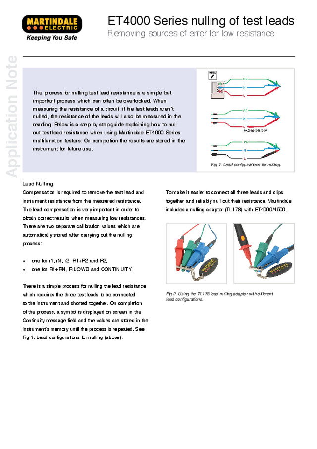 ET4000 ET4500 nulling of test lead resistance