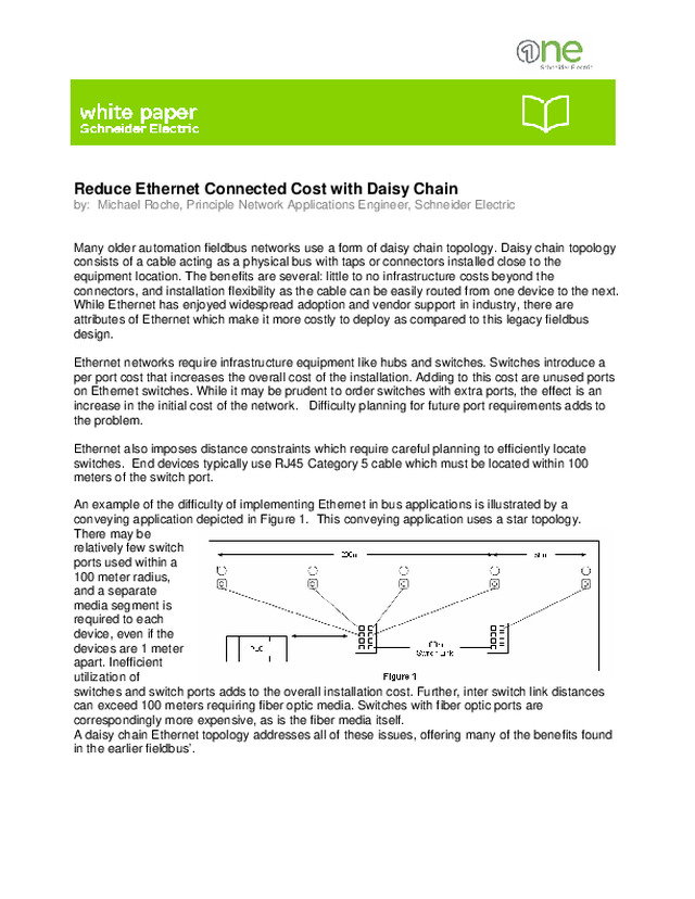 Schneider Electric Reduce Ethernet Connected Cost with Daisy Chain