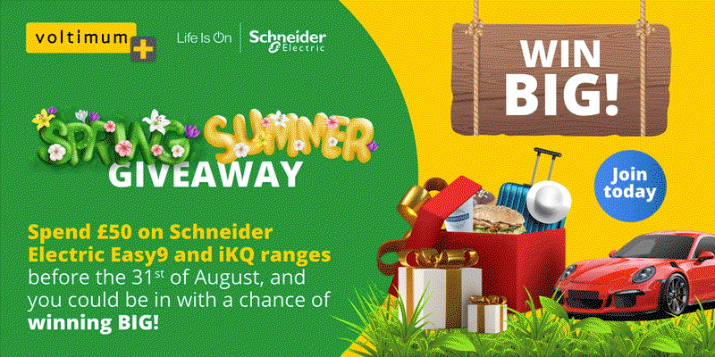 Time is running out to enter the Schneider Electric prize draw! Make your purchases before the end of August for the chance to win