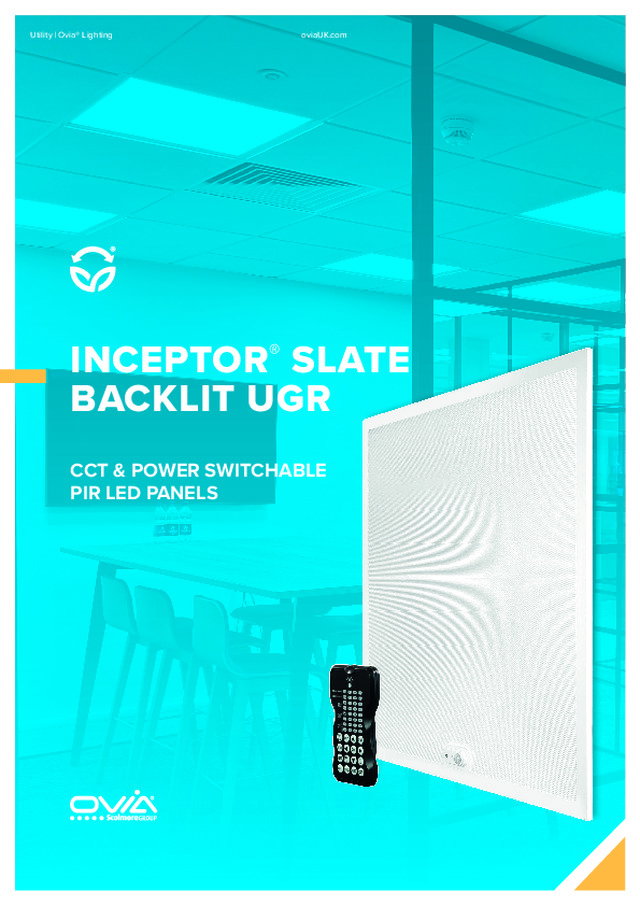 Inceptor® Slate Blacklit UGR LED panel with PIR