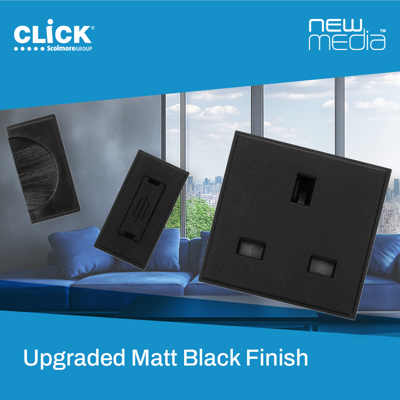 Click Scolmore introduces matt black finish to new media modules
