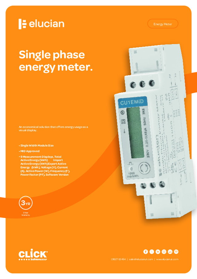 Elucian - Single phase energy meter