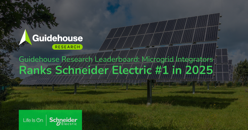 Schneider Electric ranked No.1 in 2025 Guidehouse Research Leaderboard for Microgrid Integrators