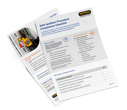 Martindale’s ‘safe isolation procedure checklist’ for safer working