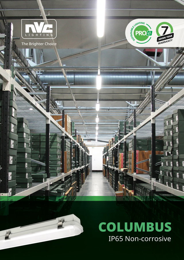 NVC Columbus IP65 Non-Corrosive Industrial Light Fitting Brochure