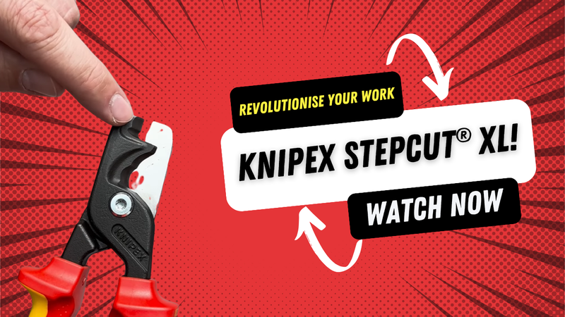 Revolutionise your work with KNIPEX StepCut® XL: Nibble & cut cables effortlessly!