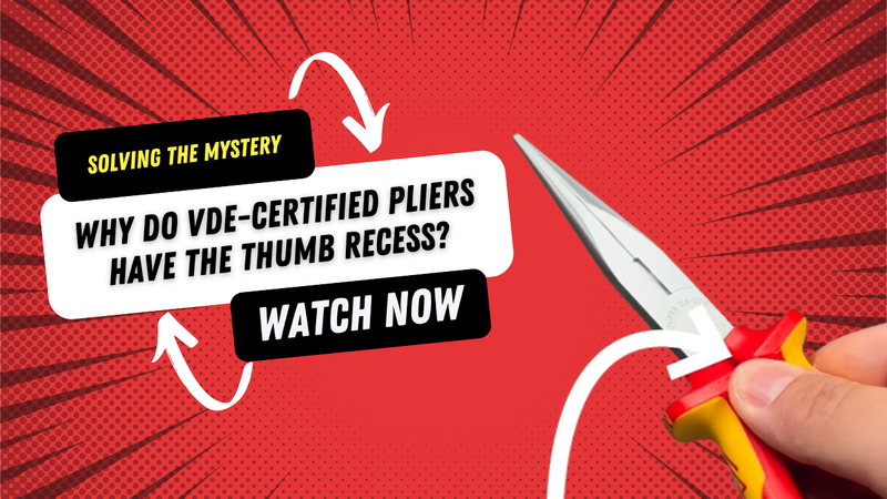 Why do VDE-certified pliers have the thumb recess?