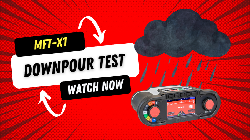 Can a Megger MFT-X1 Multifunction Tester brave a sudden downpour on site?